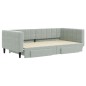 vidaXL Divano Letto Estraibile Cassetti Grigio Chiaro 100x200 Velluto vidaXL Divano Letto Estraibile Cassetti Grigio Chiaro 100x200 Velluto