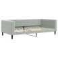 vidaXL Divano Letto Estraibile Cassetti Grigio Chiaro 100x200 Velluto vidaXL Divano Letto Estraibile Cassetti Grigio Chiaro 100x200 Velluto