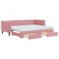 vidaXL Divano Letto Estraibile con Cassetti Rosa 80x200 cm Velluto vidaXL Divano Letto Estraibile con Cassetti Rosa 80x200 cm Velluto