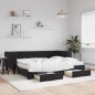 vidaXL Divano Letto Estraibile con Cassetti Nero 90x190 cm in Velluto vidaXL Divano Letto Estraibile con Cassetti Nero 90x190 cm in Velluto