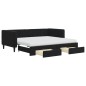 vidaXL Divano Letto Estraibile con Cassetti Nero 90x190 cm in Velluto vidaXL Divano Letto Estraibile con Cassetti Nero 90x190 cm in Velluto