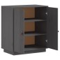 Credenza Grigia 65,5x40x75 cm in Legno Massello di Pino Credenza Grigia 65,5x40x75 cm in Legno Massello di Pino