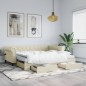 vidaXL Divano Letto Estraibile con Cassetti Crema 90x200 cm Similpelle vidaXL Divano Letto Estraibile con Cassetti Crema 90x200 cm Similpelle