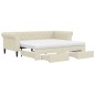 vidaXL Divano Letto Estraibile con Cassetti Crema 90x200 cm Similpelle vidaXL Divano Letto Estraibile con Cassetti Crema 90x200 cm Similpelle