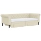 vidaXL Divano Letto Estraibile con Cassetti Crema 90x200 cm Similpelle vidaXL Divano Letto Estraibile con Cassetti Crema 90x200 cm Similpelle