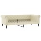 vidaXL Divano Letto Estraibile con Cassetti Crema 90x200 cm Similpelle vidaXL Divano Letto Estraibile con Cassetti Crema 90x200 cm Similpelle