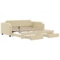 vidaXL Divano Letto Estraibile con Cassetti Crema 100x200cm in Tessuto vidaXL Divano Letto Estraibile con Cassetti Crema 100x200cm in Tessuto