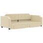 vidaXL Divano Letto Estraibile con Cassetti Crema 100x200cm in Tessuto vidaXL Divano Letto Estraibile con Cassetti Crema 100x200cm in Tessuto