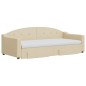 vidaXL Divano Letto Estraibile con Cassetti Crema 90x200 cm in Tessuto vidaXL Divano Letto Estraibile con Cassetti Crema 90x200 cm in Tessuto