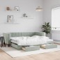 vidaXL Divano Letto Estraibile Cassetti Grigio Chiaro 90x190cm Velluto vidaXL Divano Letto Estraibile Cassetti Grigio Chiaro 90x190cm Velluto