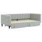 vidaXL Divano Letto Estraibile Cassetti Grigio Chiaro 90x190cm Velluto vidaXL Divano Letto Estraibile Cassetti Grigio Chiaro 90x190cm Velluto
