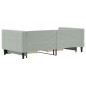 vidaXL Divano Letto Estraibile Cassetti Grigio Chiaro 90x190cm Velluto vidaXL Divano Letto Estraibile Cassetti Grigio Chiaro 90x190cm Velluto