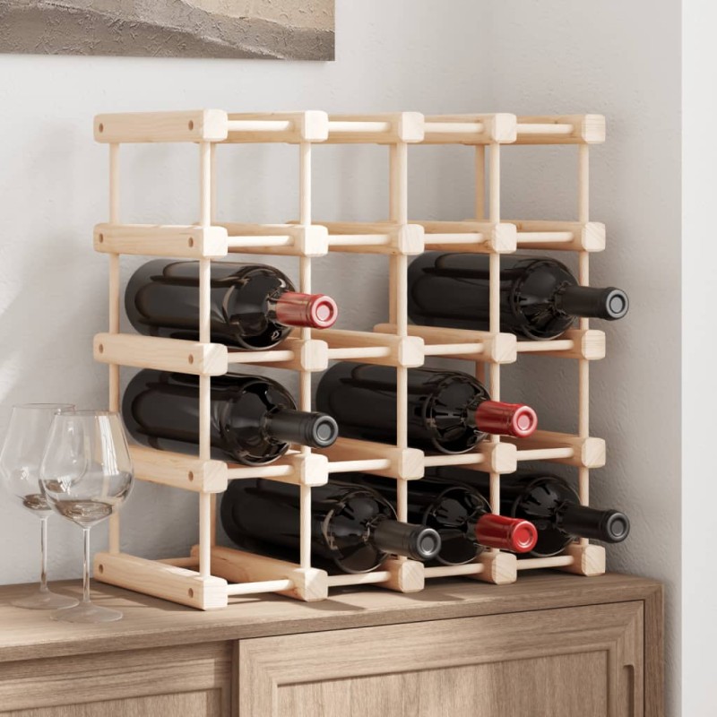 vidaXL Portabottiglie Vino 20 Bottiglie 46,5x23x46,5 cm Massello Pino vidaXL Portabottiglie Vino 20 Bottiglie 46,5x23x46,5 cm Massello Pino