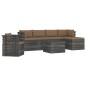 vidaXL Set Divani da Giardino su Pallet 7 pz con Cuscini Massello Pino vidaXL Set Divani da Giardino su Pallet 7 pz con Cuscini Massello Pino