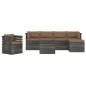 vidaXL Set Divani da Giardino su Pallet 7 pz con Cuscini Massello Pino vidaXL Set Divani da Giardino su Pallet 7 pz con Cuscini Massello Pino