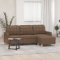 vidaXL Divano a 3 Posti con Poggiapiedi Marrone 180 cm in Tessuto vidaXL Divano a 3 Posti con Poggiapiedi Marrone 180 cm in Tessuto