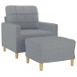 vidaXL Poltrona con Poggiapiedi Grigio Chiaro 60 cm in Tessuto