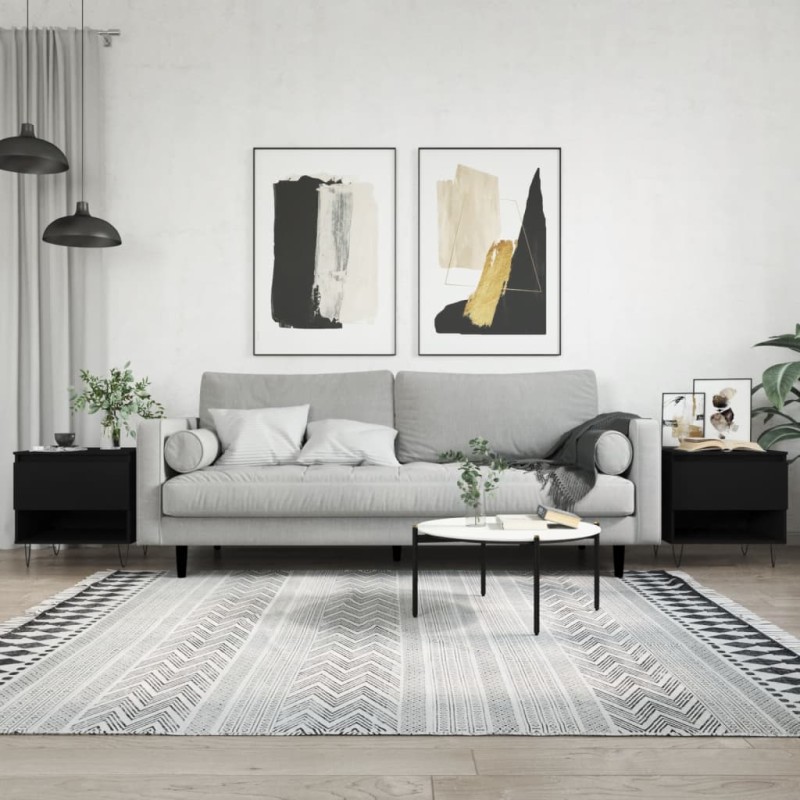 vidaXL Tavolini da Salotto 2 pz Neri 50x46x50 cm in Legno Multistrato vidaXL Tavolini da Salotto 2 pz Neri 50x46x50 cm in Legno Multistrato