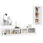Set di Mobili Porta TV 4 pz Bianco Lucido in Legno Multistrato Set di Mobili Porta TV 4 pz Bianco Lucido in Legno Multistrato