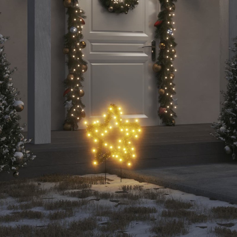 vidaXL Decorazioni Luminose Natalizie Picchetti 3pz Stella 50LED 29cm vidaXL Decorazioni Luminose Natalizie Picchetti 3pz Stella 50LED 29cm