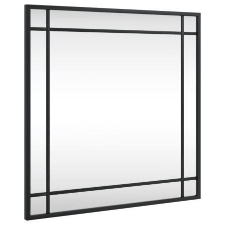 vidaXL Specchio da Parete Nero 50x50 cm Quadrato in Ferro