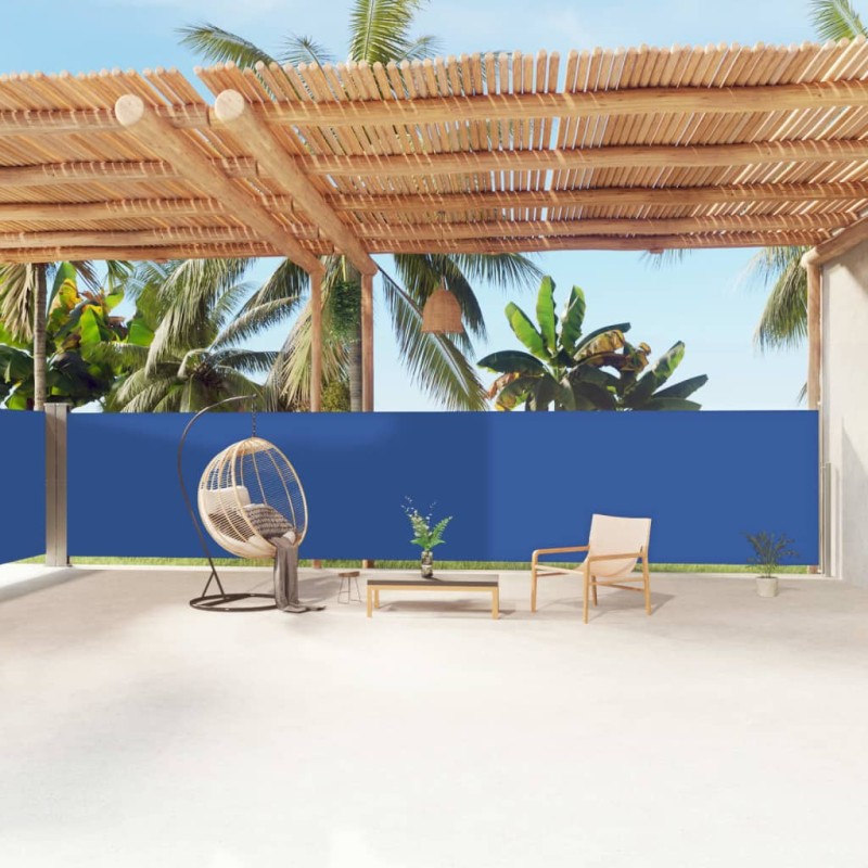 Tenda da Sole Laterale Retrattile Blu 160x1200 cm Tenda da Sole Laterale Retrattile Blu 160x1200 cm