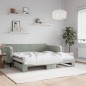 vidaXL Divano Letto con Letto Estraibile Grigio Chiaro 90x190 Velluto vidaXL Divano Letto con Letto Estraibile Grigio Chiaro 90x190 Velluto