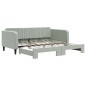 vidaXL Divano Letto con Letto Estraibile Grigio Chiaro 90x190 Velluto vidaXL Divano Letto con Letto Estraibile Grigio Chiaro 90x190 Velluto