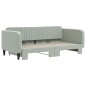 vidaXL Divano Letto con Letto Estraibile Grigio Chiaro 90x190 Velluto vidaXL Divano Letto con Letto Estraibile Grigio Chiaro 90x190 Velluto