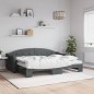 vidaXL Divano Letto Estraibile Materassi Grigio Scuro 80x200cm Tessuto vidaXL Divano Letto Estraibile Materassi Grigio Scuro 80x200cm Tessuto