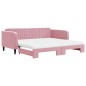vidaXL Divano Letto Estraibile con Materassi Rosa 100x200 cm Velluto vidaXL Divano Letto Estraibile con Materassi Rosa 100x200 cm Velluto