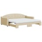 vidaXL Divano Letto Estraibile con Materassi Crema 90x200 cm Tessuto vidaXL Divano Letto Estraibile con Materassi Crema 90x200 cm Tessuto