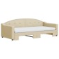 vidaXL Divano Letto Estraibile con Materassi Crema 90x200 cm Tessuto vidaXL Divano Letto Estraibile con Materassi Crema 90x200 cm Tessuto