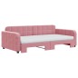 vidaXL Divano Letto Estraibile con Materassi Rosa 100x200 cm Velluto