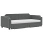 vidaXL Divano Letto Estraibile Cassetti Grigio Scuro 100x200cm Tessuto