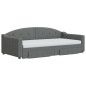 vidaXL Divano Letto Estraibile Cassetti Grigio Scuro 100x200cm Tessuto vidaXL Divano Letto Estraibile Cassetti Grigio Scuro 100x200cm Tessuto