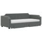 vidaXL Divano Letto Estraibile Cassetti Grigio Scuro 90x200cm Tessuto vidaXL Divano Letto Estraibile Cassetti Grigio Scuro 90x200cm Tessuto