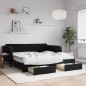 vidaXL Divano Letto Estraibile con Cassetti Nero 90x190 cm in Velluto vidaXL Divano Letto Estraibile con Cassetti Nero 90x190 cm in Velluto
