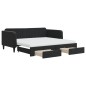 vidaXL Divano Letto Estraibile con Cassetti Nero 90x190 cm in Velluto vidaXL Divano Letto Estraibile con Cassetti Nero 90x190 cm in Velluto