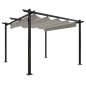 Pergola da Giardino con Tetto Retrattile 3x3 m Crema Pergola da Giardino con Tetto Retrattile 3x3 m Crema