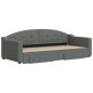 vidaXL Divano Letto Estraibile Cassetti Grigio Scuro 90x200cm Tessuto vidaXL Divano Letto Estraibile Cassetti Grigio Scuro 90x200cm Tessuto