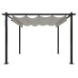 Pergola da Giardino con Tetto Retrattile 3x3 m Crema Pergola da Giardino con Tetto Retrattile 3x3 m Crema