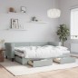 vidaXL Divano Letto Estraibile Cassetti Grigio Chiaro 80x200cm Velluto vidaXL Divano Letto Estraibile Cassetti Grigio Chiaro 80x200cm Velluto