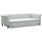 vidaXL Divano Letto Estraibile Cassetti Grigio Chiaro 80x200cm Velluto vidaXL Divano Letto Estraibile Cassetti Grigio Chiaro 80x200cm Velluto