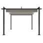 Pergola da Giardino con Tetto Retrattile 3x3 m Crema Pergola da Giardino con Tetto Retrattile 3x3 m Crema