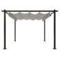 Pergola da Giardino con Tetto Retrattile 3x3 m Crema Pergola da Giardino con Tetto Retrattile 3x3 m Crema