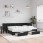 vidaXL Divano Letto Estraibile con Cassetti Nero 80x200 cm in Velluto vidaXL Divano Letto Estraibile con Cassetti Nero 80x200 cm in Velluto