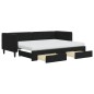 vidaXL Divano Letto Estraibile con Cassetti Nero 80x200 cm in Velluto vidaXL Divano Letto Estraibile con Cassetti Nero 80x200 cm in Velluto