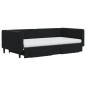 vidaXL Divano Letto Estraibile con Cassetti Nero 100x200 cm in Velluto