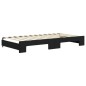 vidaXL Divano Letto Estraibile con Cassetti Nero 100x200 cm in Velluto